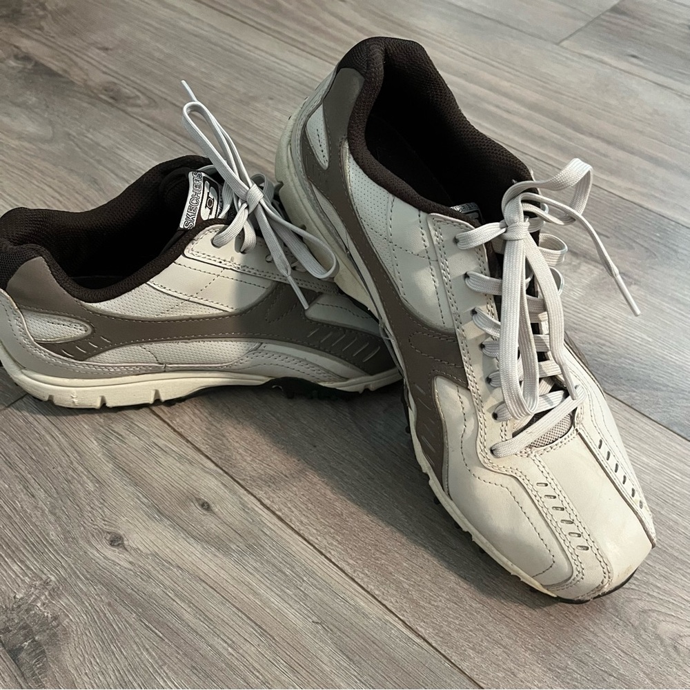 Skechers Urban Cleat Golf White and Brown Athletic Shoes